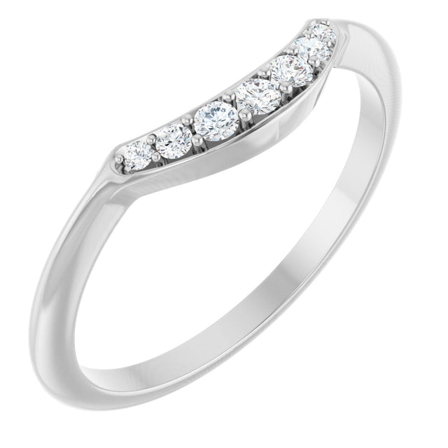 14K Gold Round Lab-Grown Diamond Contour Band – 1.8-2.2mm Stones - Rose Gold