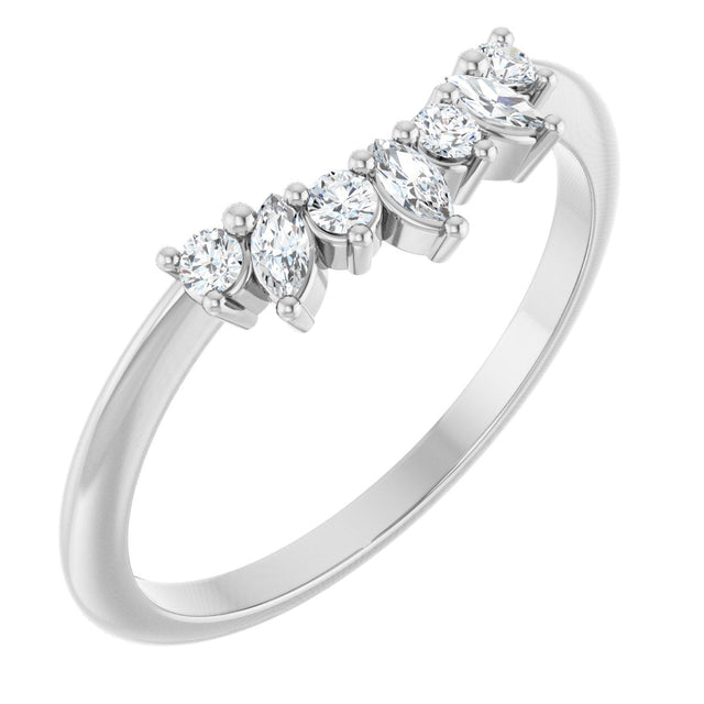 Platinum Natural Diamond Contour Band III