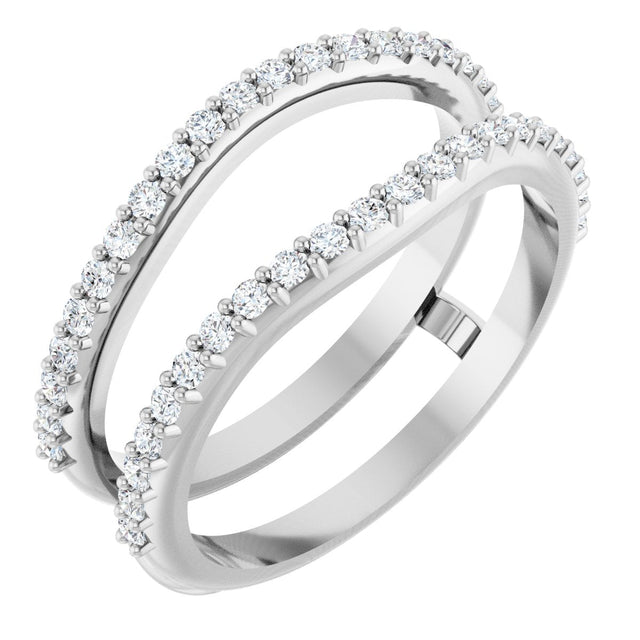 Platinum Round Lab-Grown Diamond Ring Guard – 1.2mm Stones