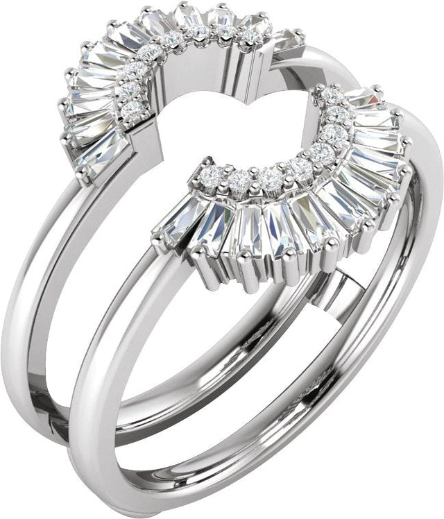 14K Gold Natural Diamond Ring Guard IV - White Gold
