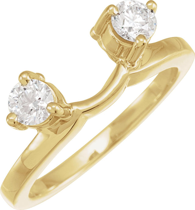 14K Gold Round Natural Diamond Wrap-Style Ring Enhancer III