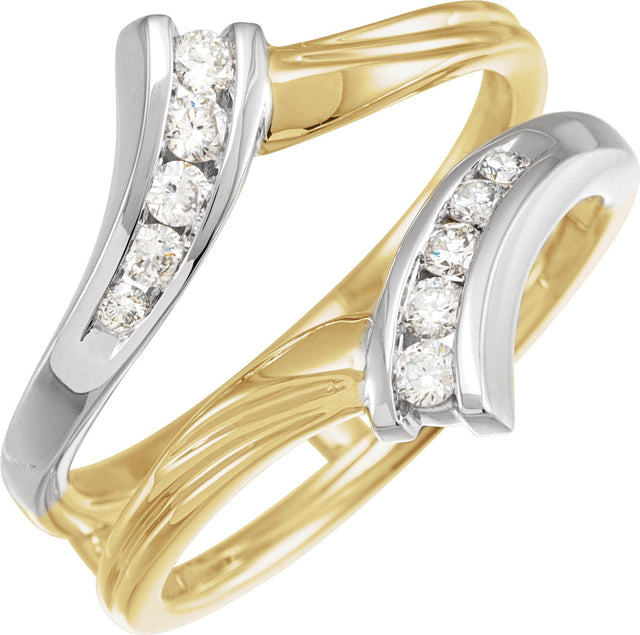 14K Gold Round Natural Diamond Ring Guard – 1/4 CTW - Two-Tone