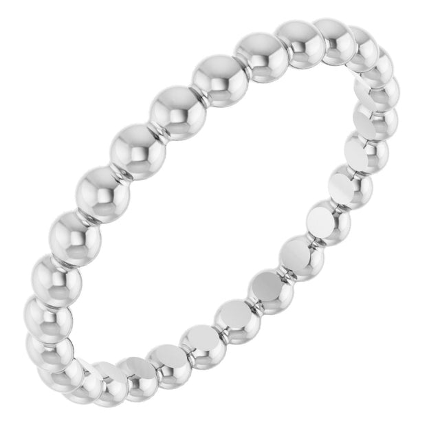 Platinum Stackable Bead Ring