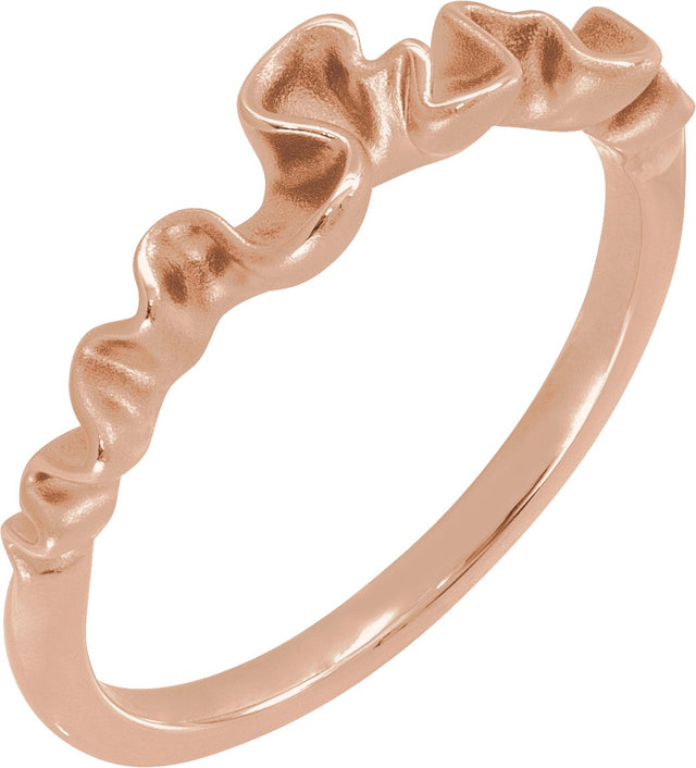 14K Gold Ribbon Stackable Ring - Rose Gold