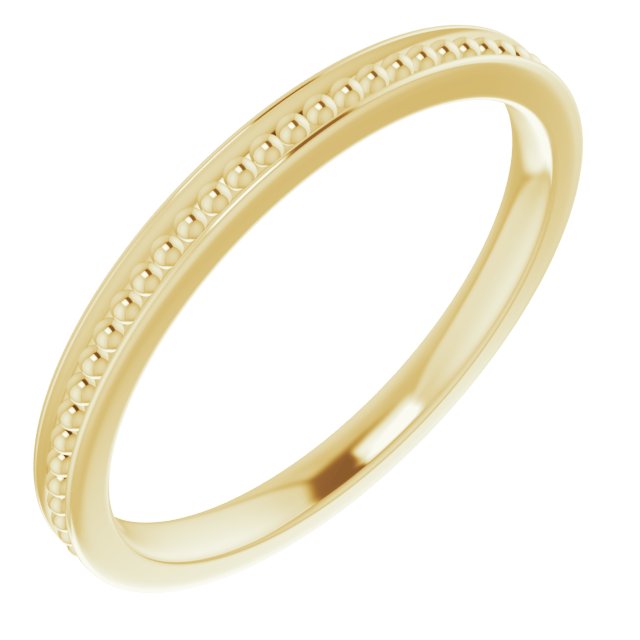 14K Gold Stackable Bead Ring II - Yellow Gold
