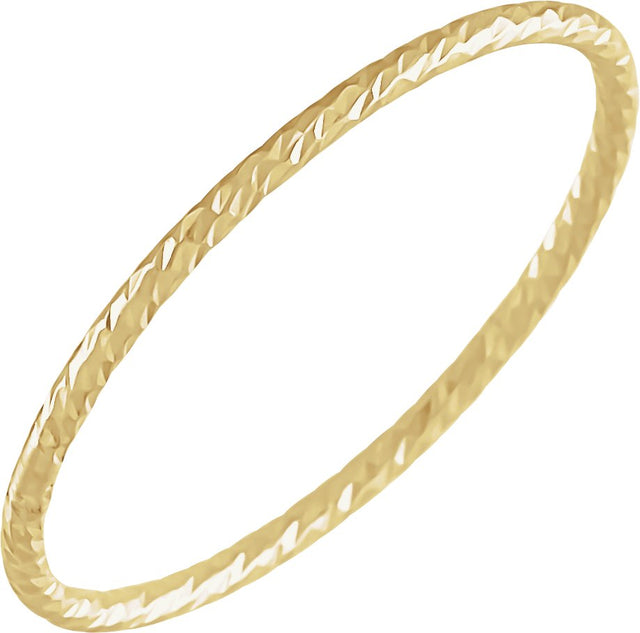 14K Gold Faceted Stackable Ring