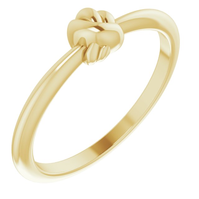14K Gold Stackable Knot Ring - Yellow Gold