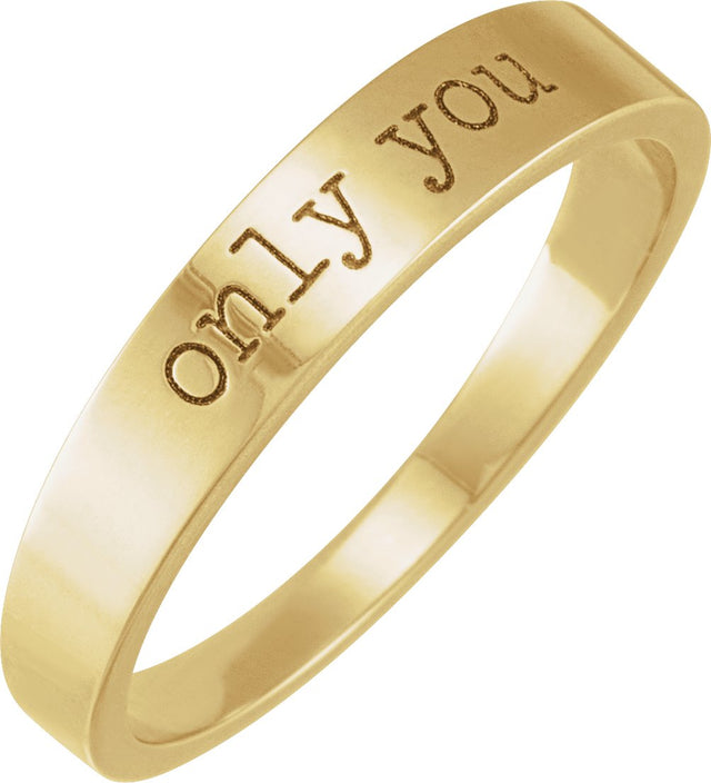 14K Gold Love Notes Stackable Ring - Yellow Gold