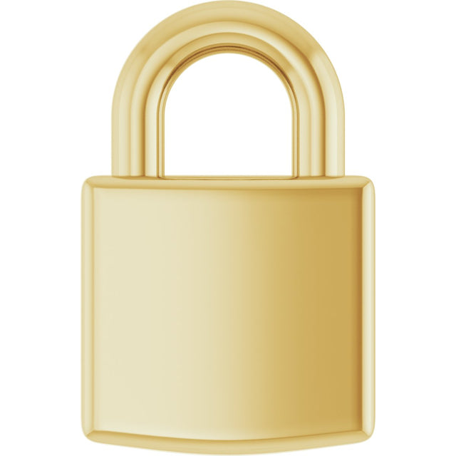 10K Gold Engravable Lock Necklace or Pendant