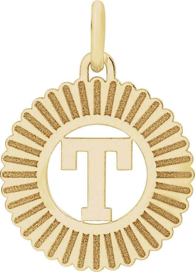 10K Gold Initial T Pendant - Yellow Gold