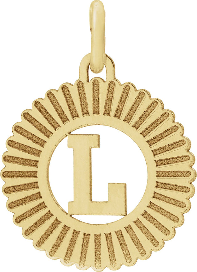10K Gold Initial L Pendant - Yellow Gold