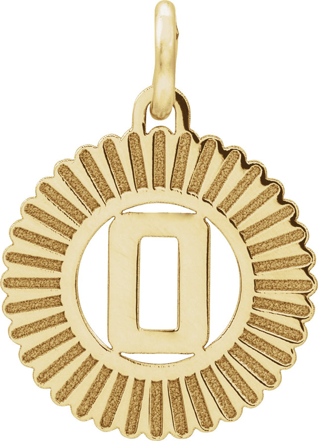 10K Gold Initial O Pendant - Yellow Gold