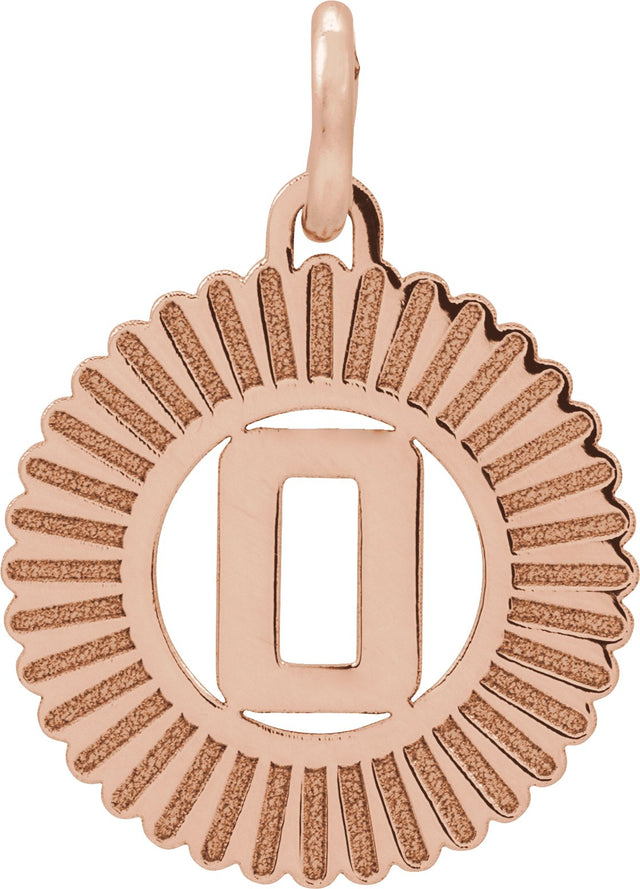 14K Gold Initial O Pendant - Rose Gold