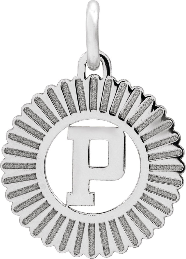 10K Gold Initial Pendant - White Gold