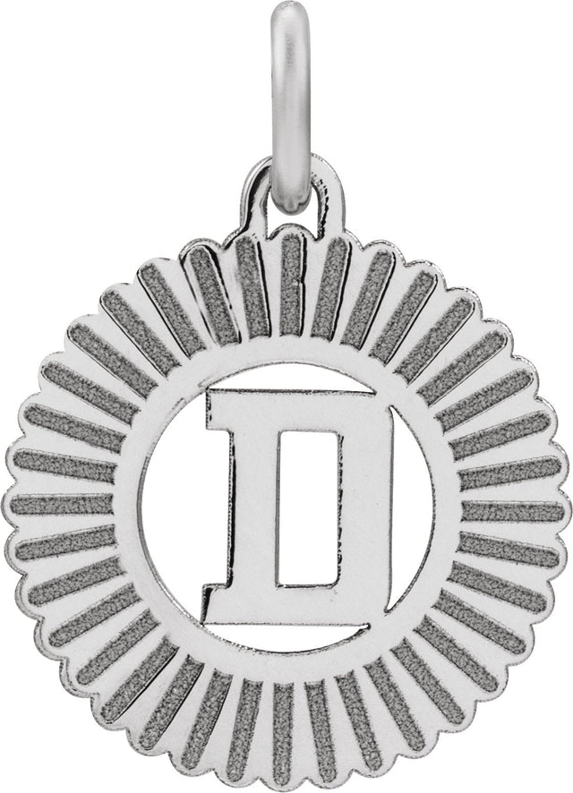 14K Gold Initial D Pendant - White Gold