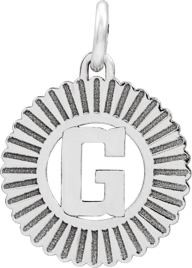 10K Gold Initial G Pendant - White Gold