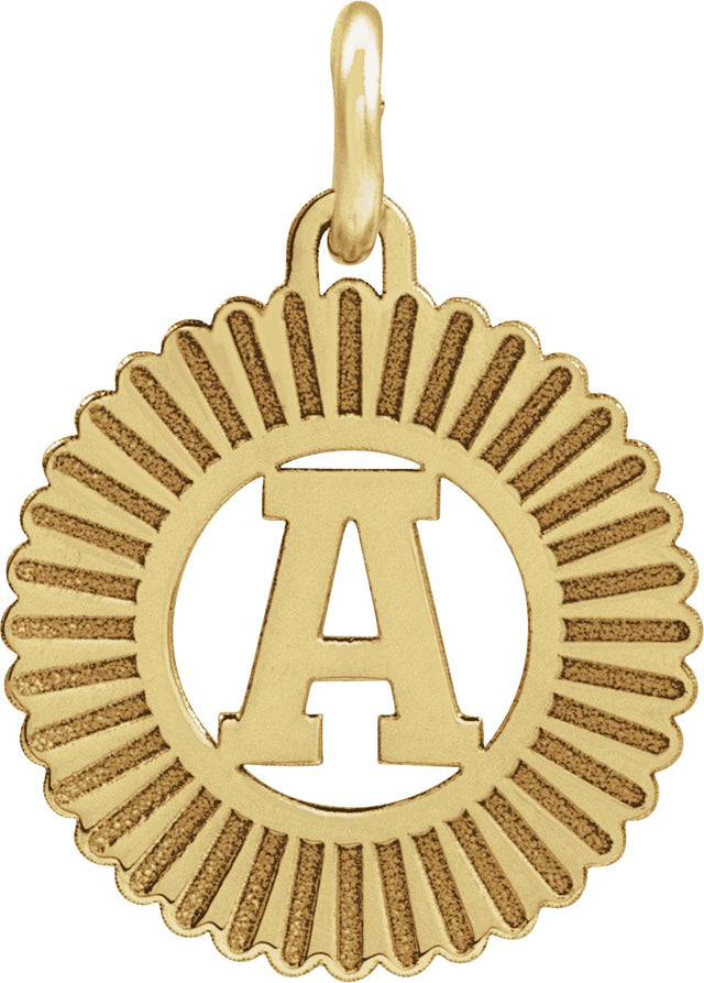 14K Gold Initial A Pendant - Yellow Gold