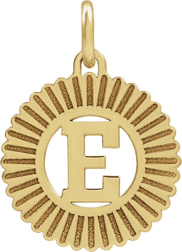 10K Gold Initial E Pendant - Yellow Gold