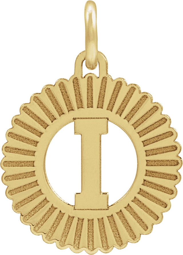 10K Gold Initial I Pendant - Yellow Gold