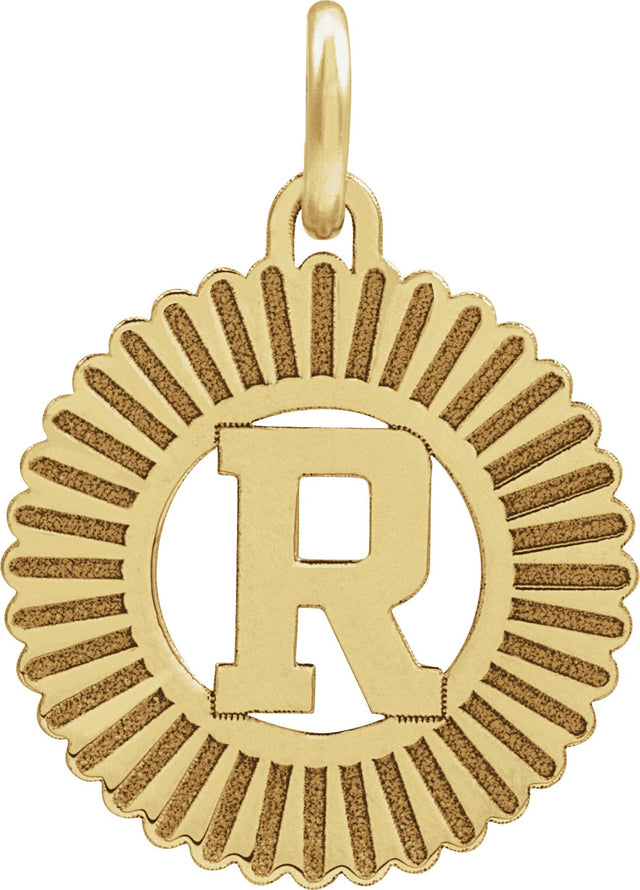 10K Gold Initial R Pendant - Yellow Gold