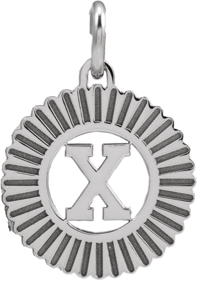 10K Gold Initial X Pendant - White Gold