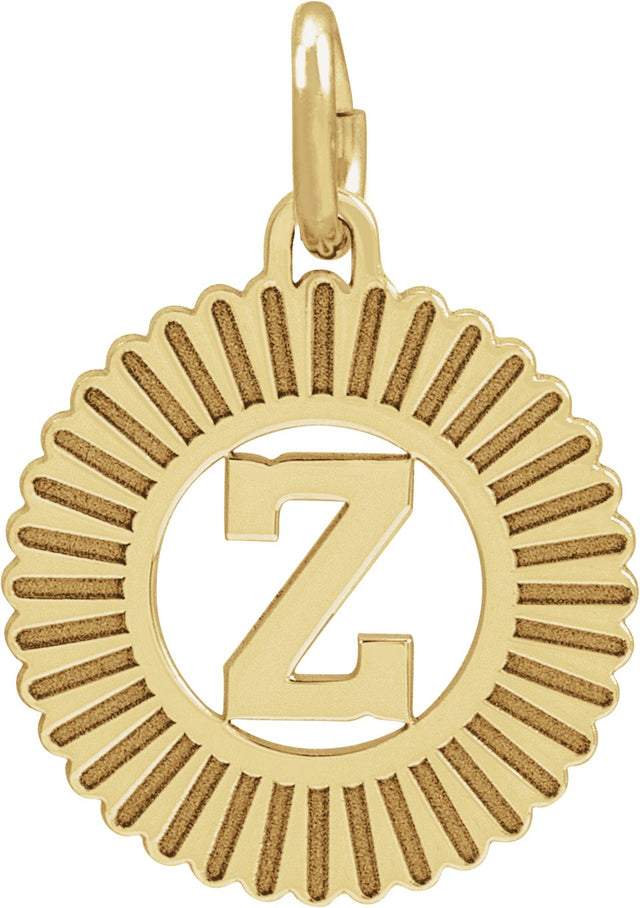14K Gold Initial Z Pendant - Yellow Gold