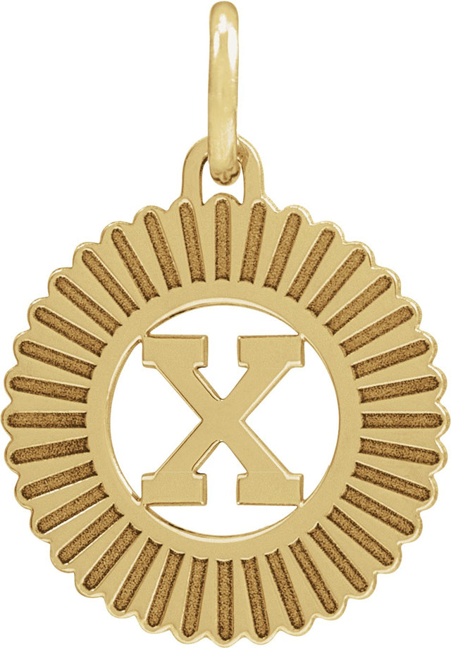 14K Gold Initial X Pendant - Yellow Gold