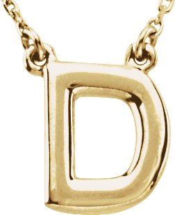 14K Gold Initial D Necklace - Yellow Gold
