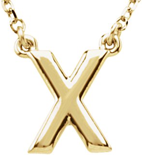 14K Gold Initial X Necklace - Yellow Gold