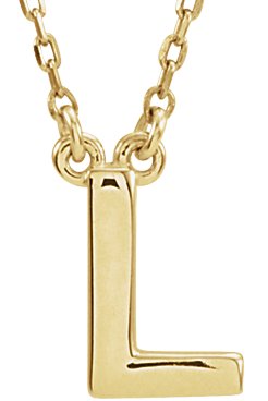 14K Gold Initial L Necklace - Yellow Gold
