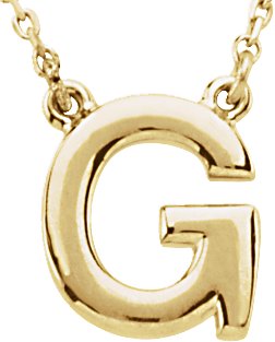 14K Gold Initial G Necklace - Yellow Gold
