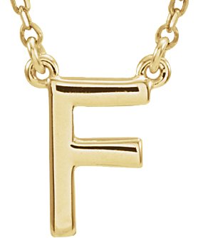 14K Gold Initial F Necklace - Yellow Gold