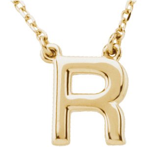 14K Gold Initial R Necklace - Yellow Gold