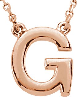 14K Gold Initial G Necklace - Rose Gold