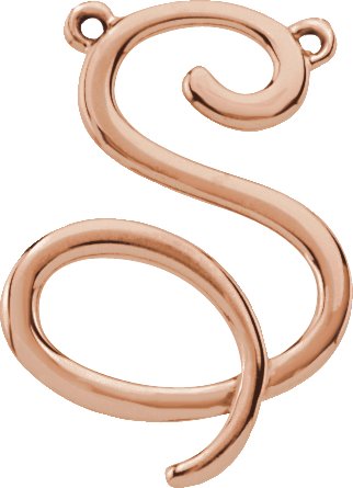 10K Gold Initial S Script Necklace - Rose Gold