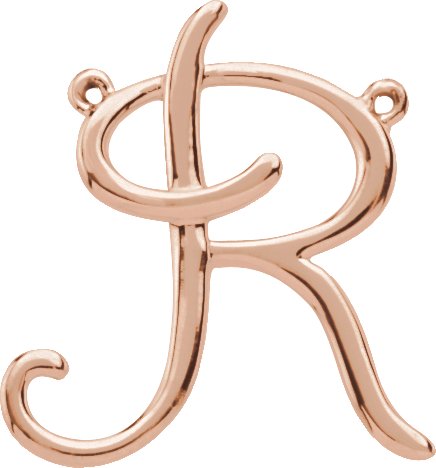 10K Gold Initial R Script Necklace - Rose Gold