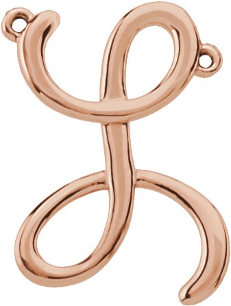10K Gold Initial L Script Necklace - Rose Gold