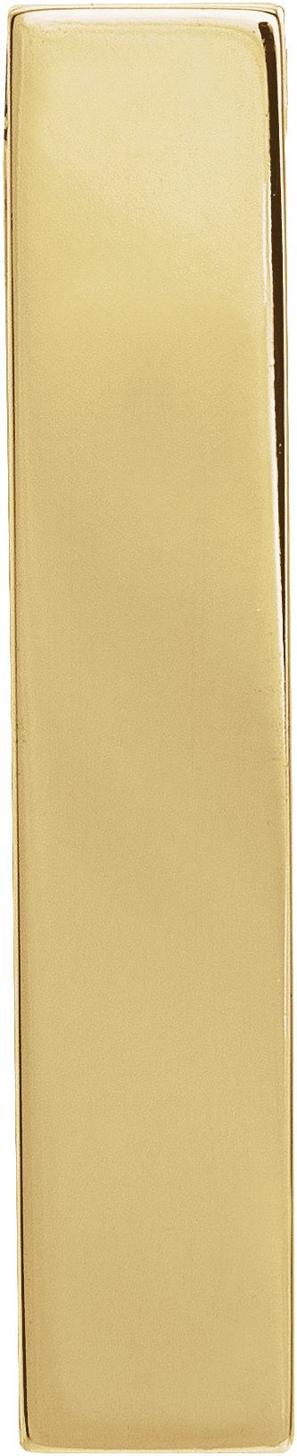 14K Gold Engravable Sculptural Bar Necklace or Pendant - Yellow Gold