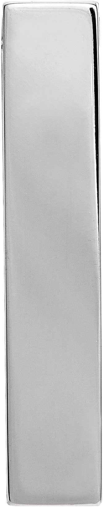 14K Gold Engravable Sculptural Bar Necklace or Pendant - White Gold