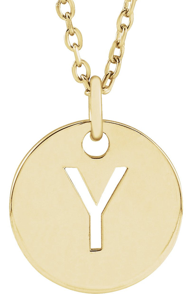 14K Gold Initial Y Necklace or Pendant - Yellow Gold