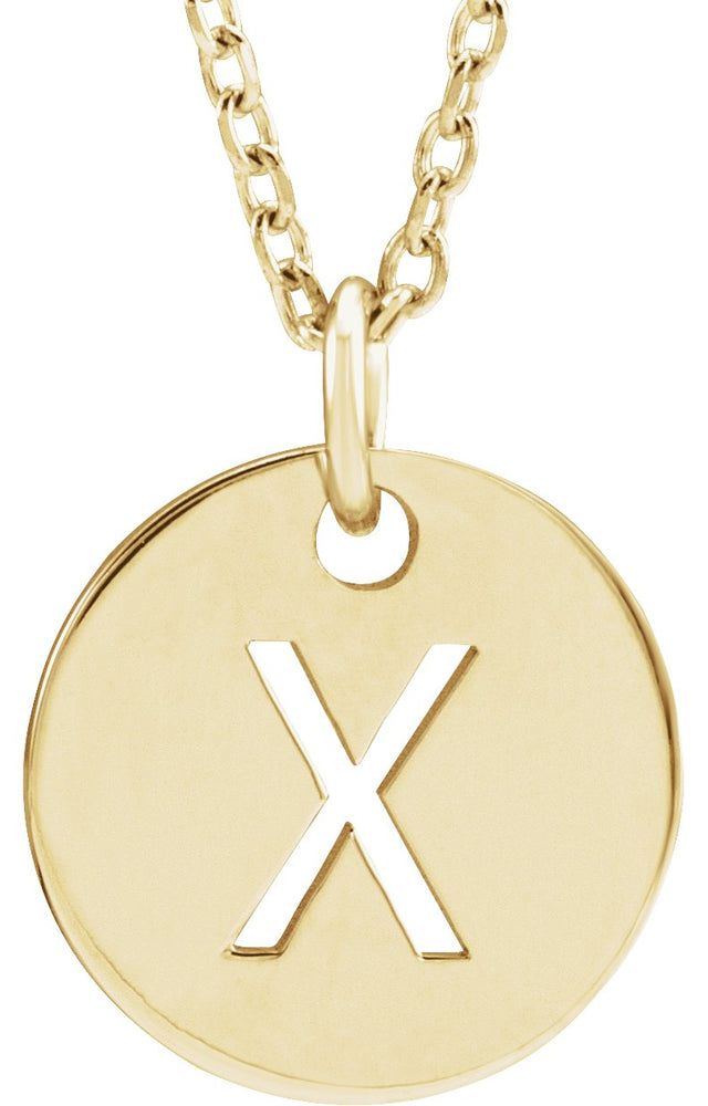 14K Gold Initial X Necklace or Pendant - Yellow Gold