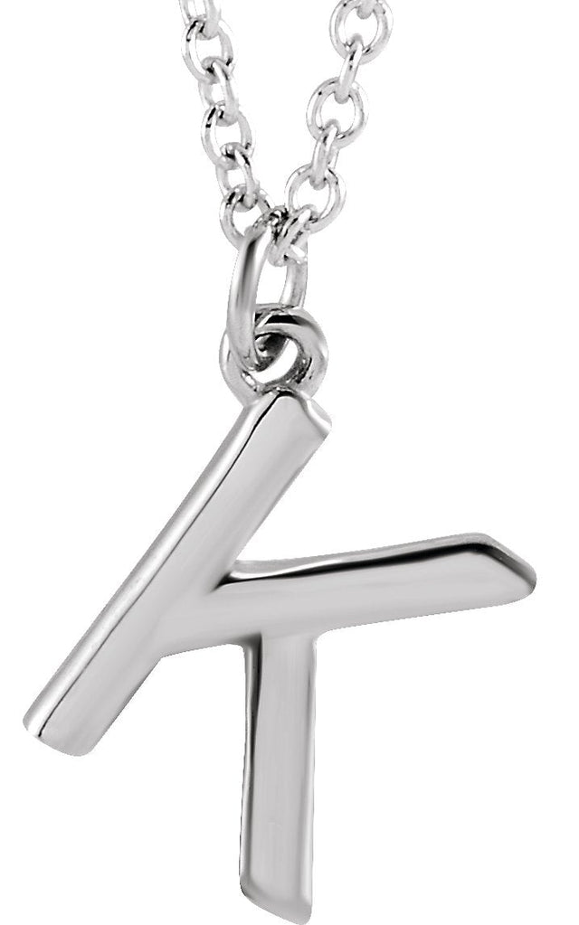 Platinum Initial K Necklace