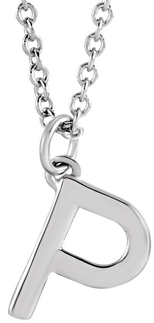 Platinum Initial P Necklace