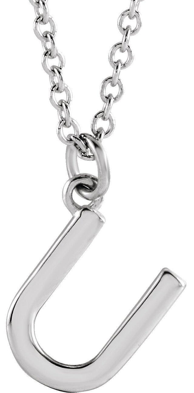 Platinum Initial U Necklace