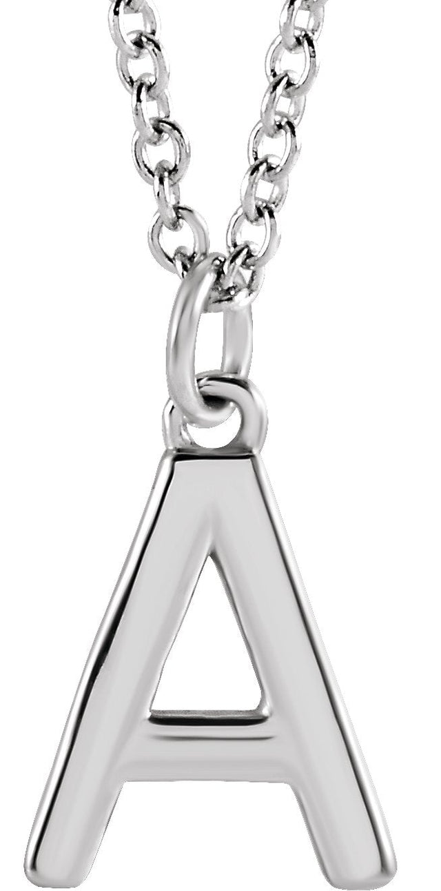 Platinum Initial A Necklace