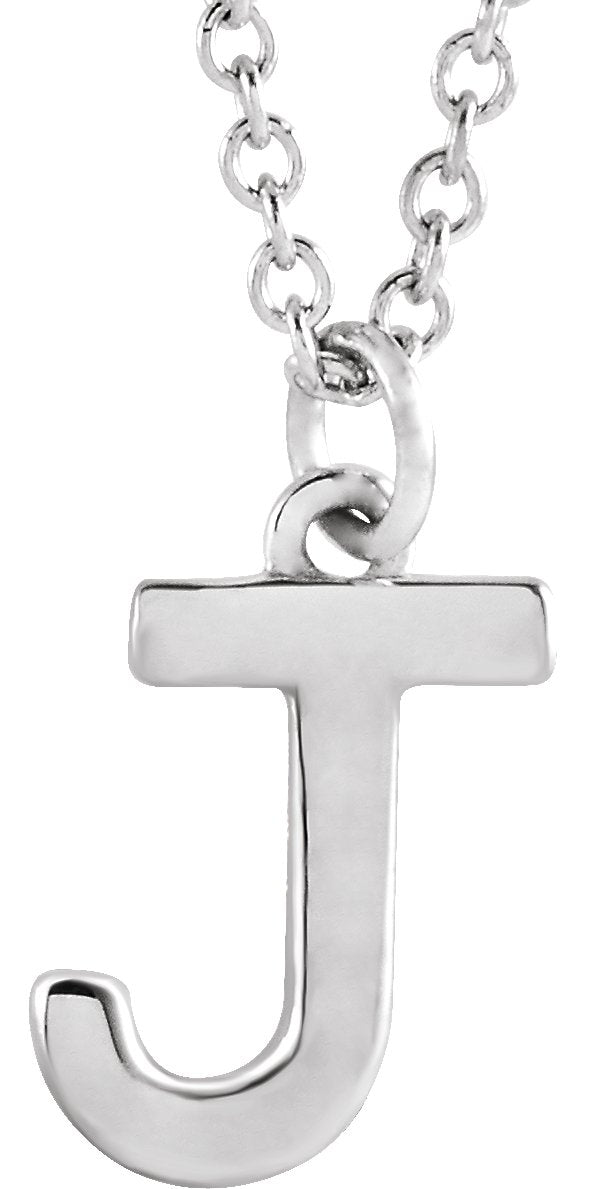 Platinum Initial J Necklace