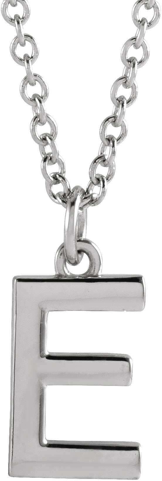Platinum Initial E Necklace