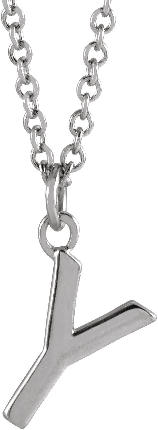 Platinum Initial Y Necklace