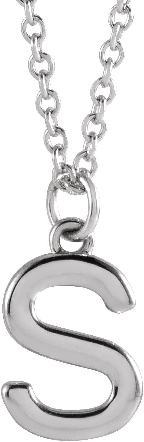 Platinum Initial S Necklace