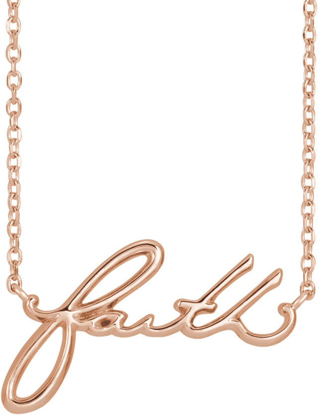 14K Gold Faith Necklace - Rose Gold